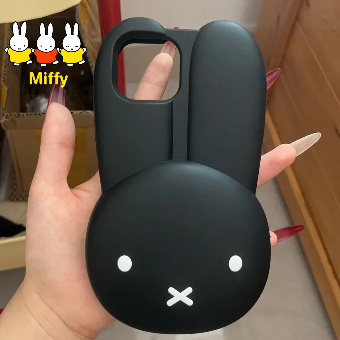 Phone Accessories Images - Miffy Tavşan Siyah Silikon Telefon Kılıfı